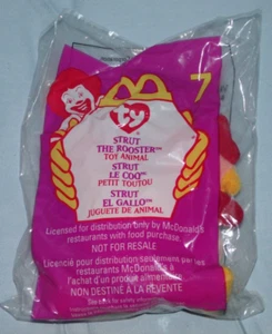 McDonald's Happy Meal Toy Ty Strut the Rooster Soft Toy Animal #7 1999 NIP - Picture 1 of 2