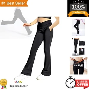 Fashionable Girls' Flared Leggings with Two Pockets - High Waisted, 11-12 Years - Picture 1 of 9