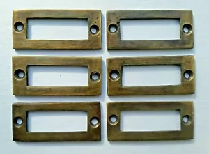 6 Antik Vintage Stil Massiv Messing Kartei Karten Halter Etikett Halter 2-3/16" x 1" #F3 - Bild 1 von 7