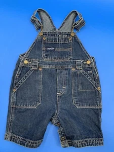 Oshkosh B’gosh Blue Denim Toddler Shorts Overalls 18 Months - Picture 1 of 5