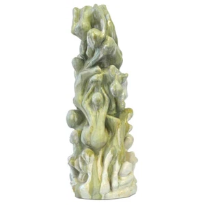 Escultura cerámica tono blanco vintage esmalte cuerpo entrelazado escape 40 cm - Imagen 1 de 7