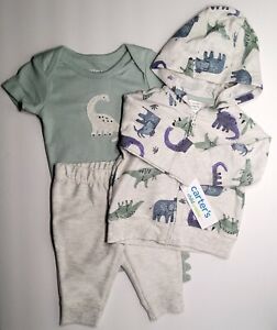 Carters Child Of Mine - Baby Boy Dinosaur Cardigan Set - Size 0-3 Months