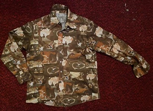 1970s Kennington Disney ALICE IN WONDERLAND Polyester Picture Print Shirt -Large - Picture 1 of 9