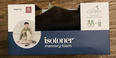 Isotoner 男式记忆泡沫灯芯绒衬里生态舒适拖鞋 Dk 棕色尺寸 11-12 — 第 1/3 张图片
