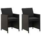 Vidaxl Garden Chairs With Cushions 2 Pcs Poly Rattan Black Au Bfs