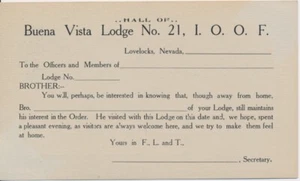 Buena VIsta Lodge no.21 I.O.O.F. Odd Fellows preprinted 1c McKinley postal card - Picture 1 of 2
