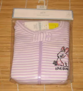 Baby Gap Pajama One Piece Footed Purple Striped Love Bunny 2T - Picture 1 of 3