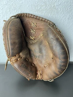 Guante de béisbol de colección Hurricane de cuero Catchers Mitt Mike Atwood modelo profesional 558 diestro Foto 1 de 3