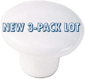 NEW 3-pack lot Laurey 1742 Mesa 1-1/2" Cabinet Ceramic Drawer Knob White Pull - Picture 1 of 3