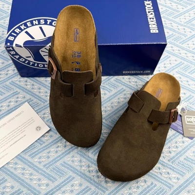 New Birkenstock Boston Soft Footbed Mocha Suede Leather Wide/Narrow/unisex/EU - Image 1 of 4