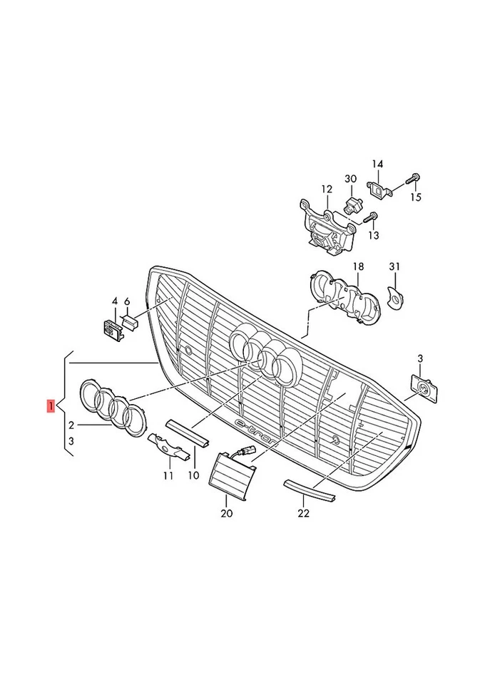 Genuine Radiator Grille 4KE853651D3DA Foto 1 de 1