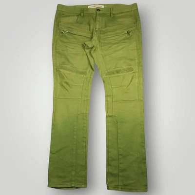 8ighth Dstrkt Jeans Mens 38x34 Baggy Straight Moto Biker Indie Sleaze Rock Green - Image 1 of 4