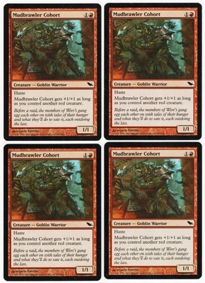 Mudbrawler Cohort x4 4x 2008 Shadowmoor PLAYSET Red Common Creature MTG NM AZ1 - Image 1 of 2