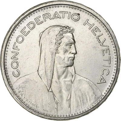 [#1306182] Switzerland, 5 Francs, Herdsman, 1966, Bern, Silver, AU, KM:40 - Image 1 of 2