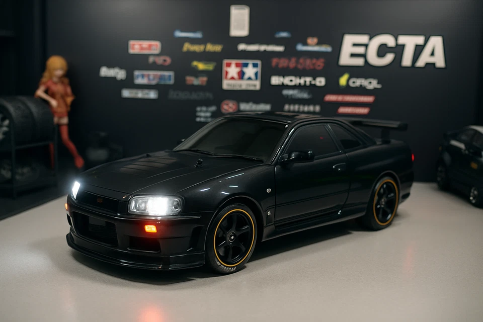 1/10 Nissan Skyline GTR R34 Nismo RC Car with Working Headlights – Ready to Run - Image 1 of 4