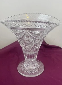 STUART CUT CRYSTAL FLARED VASE - Picture 1 of 10