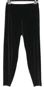 EILEEN FISHER Black Stretch Velvet Knit Leggings Ankle Length Slim Fit SZ L - Picture 1 of 7