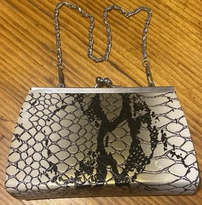 Copper Shimmer Snakeskin Pattern Faux Leather Clutch/Evening Bag. - Picture 1 of 11