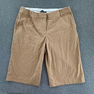 Bermudas Liz Claiborne Sloane Rayas Talla 12 Mezcla de Algodón Color Tostado Foto 1 de 4