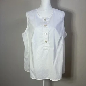 J.Jill Gr. 2X Top ärmellos weiß Shirt Collection Knopfleiste Stretch Resort - Bild 1 von 6