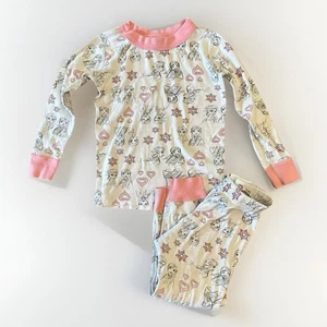 Hanna Andersson Size 3T Frozen Long John Pajama Set Pink Graphic Anna Elsa - Picture 1 of 9