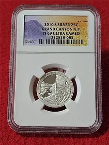 2010-S Grand Canyon N.P. SILBER QUARTER NGC PF 69 UC #T5759 - Bild 1 von 2