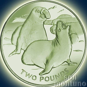 2017 Elephant Seal - TITANIUM Coin in BOX + COA South Georgia & Sandwich Islands - Picture 1 of 3