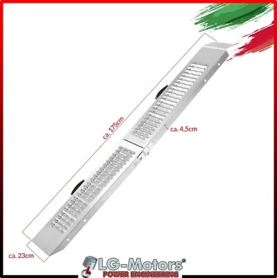 Rampa da carico in acciaio antiscivolo da 200 kg per moto scooter - Immagine 1 di 4