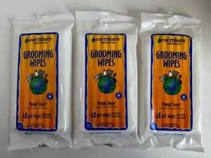3 X Earth bath Grooming Wipes Mango Tango 28 Count Each (84 COUNTS) - Picture 1 of 6