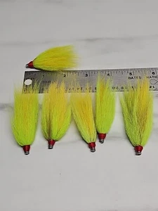 Fishing Lure Parts Buck Tail AND  NEON YELLOW- Regular Yellow   Qty 6 - Picture 1 of 6