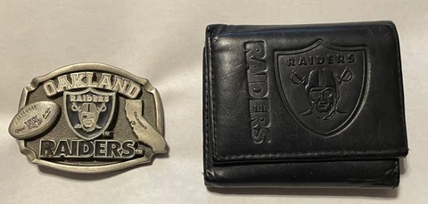 1996 Oakland RAIDERS belt Buckle and Wallet Cover