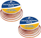 Essmtuin Solder Wick Braid 10Ft with Flux for Electronic, 2 Roll Desoldering Wic