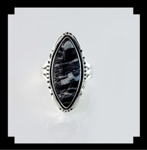 Handcrafted Sterling and White Buffalo Ring Size 8 - Picture 1 of 6