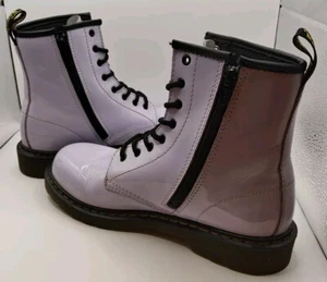 Dr. Martens Delaney Boots Pink Patent Leather Air Wair UK Size 5 - Picture 1 of 11