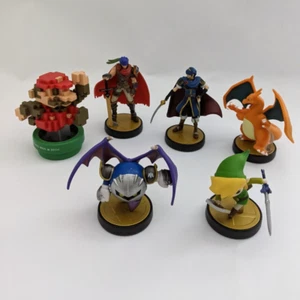 6x Genuine Nintendo Amiibo Figures Charizard Mario Emblem Marth Link Meta Smash - Picture 1 of 10
