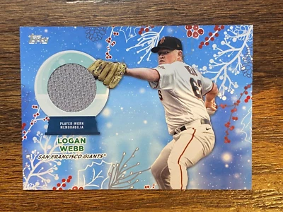2023  Topps Holiday #RC-LW Logan Webb PLAYER WORN RELIC - San Francisco Giants - Image 1 of 2