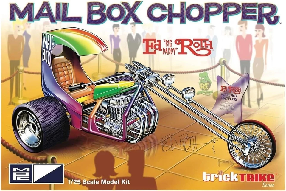 Ed Roth's Mail Box Chopper Trick Trikes Serie 1/25 Escala Personalizada Triciclo Motocicleta Foto 1 de 1