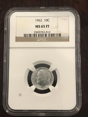 1962-P MS65FT Roosevelt Silver Dime | NGC **BLAST WHITE FULL TORCH!!!** - Image 1 of 2