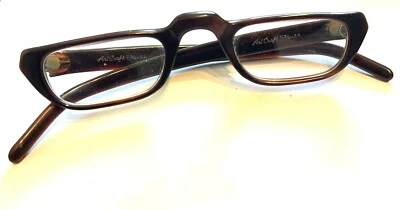 Vintage 1950s Eyeglasses ART CRAFT Thin Rectangular Lens Brown Artcraft - Image 1 of 4