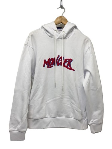 Felpa con cappuccio MONCLER M cotone stampa bianca E20918006350 usata