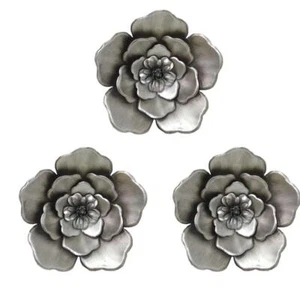 Metal Flower Wall Art Multiple Layer Decor For Indoor Outdoor Home Bedroom Livin - Picture 1 of 3