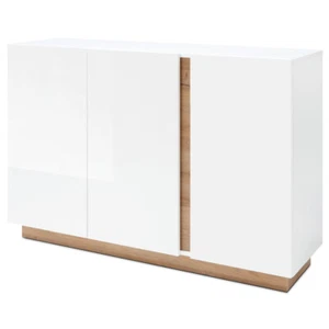 Anrichte Kommode Sideboard Wohnzimmerschrank Hochglanz weiß 3 Türen Schrank - Bild 1 von 8