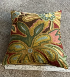 Company C Designer Pillow. Modern Stripes Throw Pillow Pink, Orange & Off-White - Picture 1 of 6