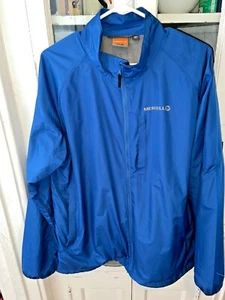 Merrell Jacket Mens Fall Jacket Lightweight Coat Blue Large Hiking Outdoors  - Picture 1 of 9