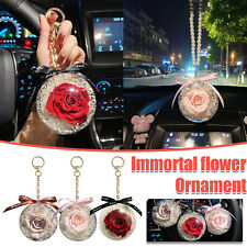 Eternal Flower Rose Keychain Car Hang Keychain Ring Gift for Lover Mom Friends