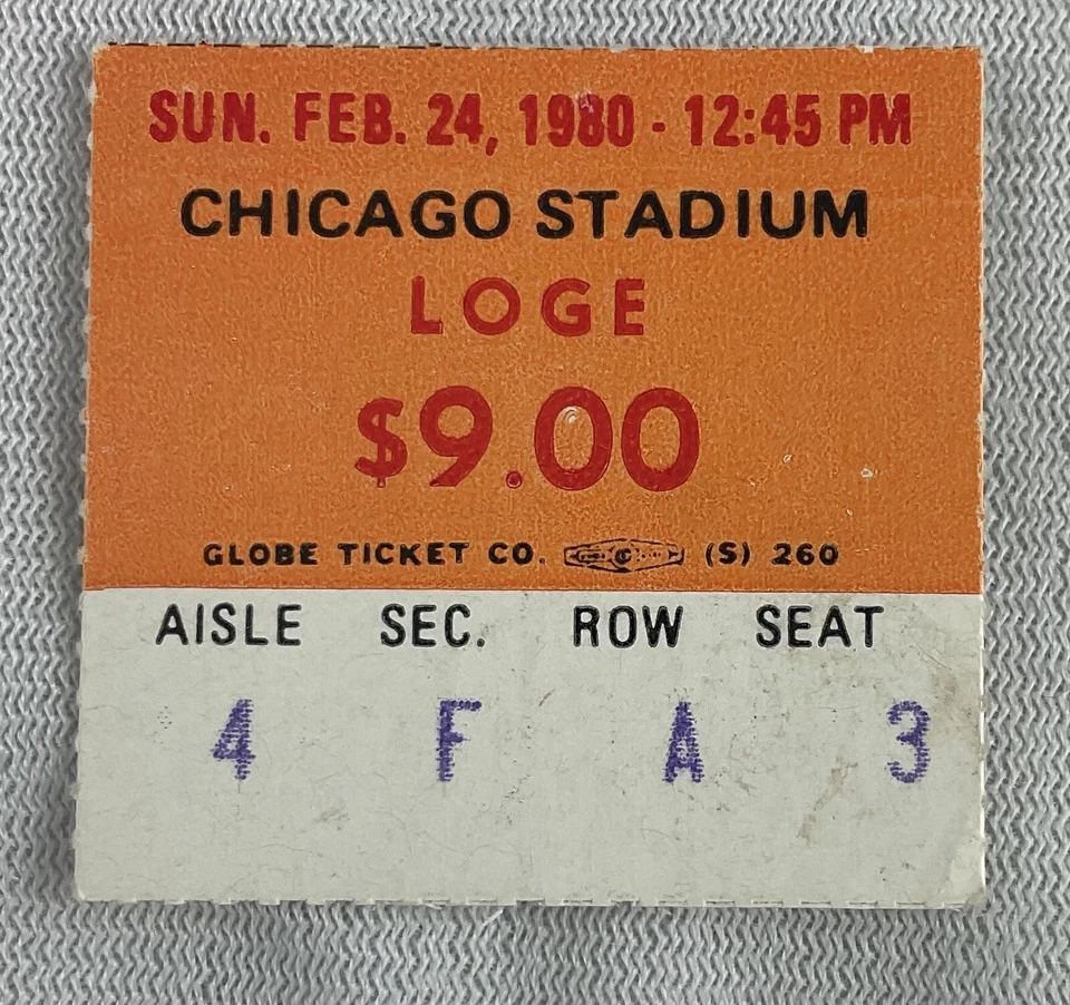 Boleto talón NBA 1980 02/24 San Diego Clippers at Chicago Bulls-Bill Walton 17pts Foto 1 de 1