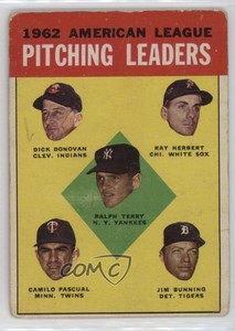 1963 Topps League Leaders Ralph Terry Dick Donovan Ray Herbert Camilo Pascual #8