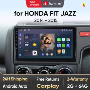 JUNSUN CarPlay Android 13 Car Stereo Radio GPS Navi For Honda FIT JAZZ 2014-2015 - Picture 1 of 19