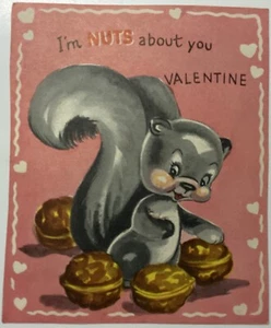 Vintage 1950’s Die-cut Children’s Valentine Anthropomorphic Squirrel Walnuts USE - Bild 1 von 2