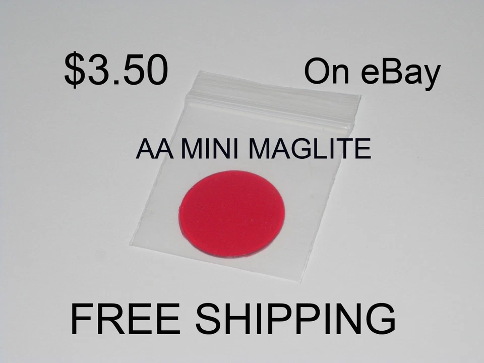 RED AA Mini Maglite Replacement Lens $3.50 FREE SHIPPING